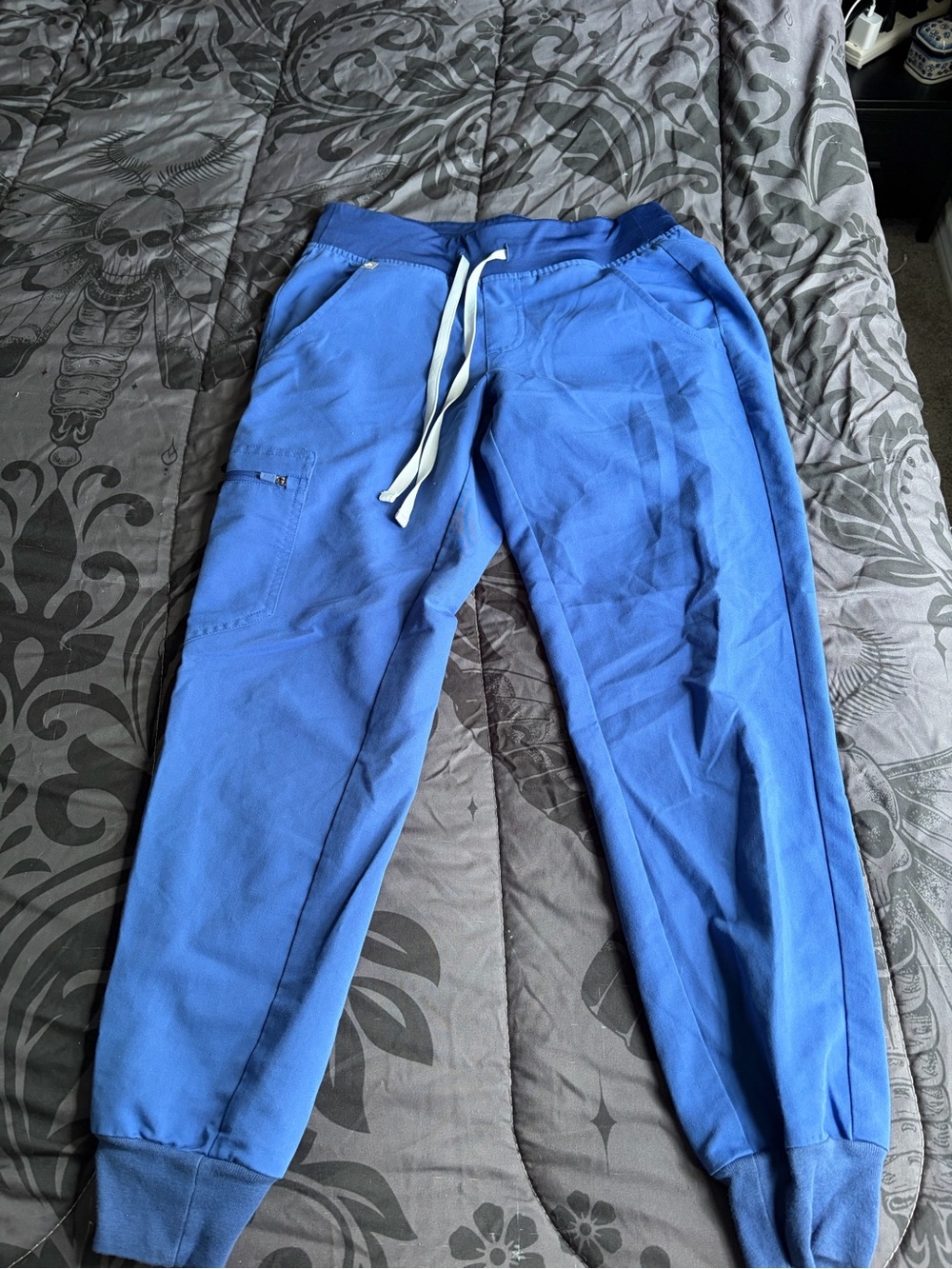 Figs Men's Royal Blue Jogger Sweatpants with White Drawstring
